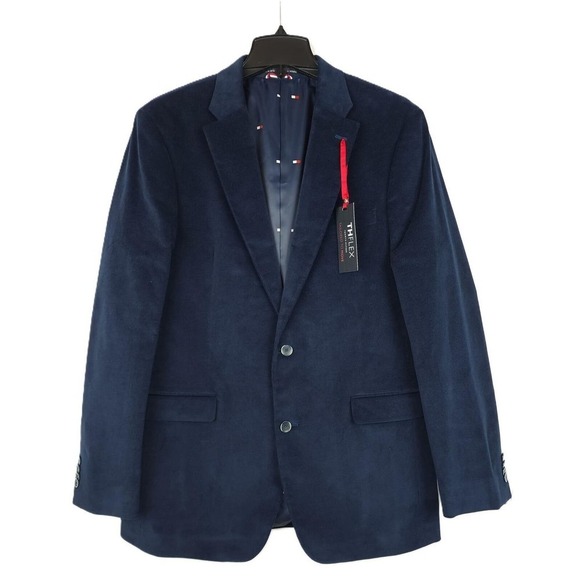 Tommy Hilfiger Men's Modern-Fit Stretch Corduroy Sport Coat Cobalt Blue 42L NWT - Picture 1 of 4